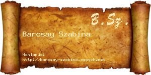 Barcsay Szabina névjegykártya