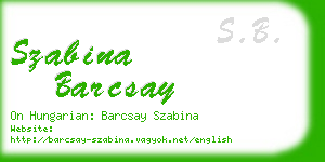 szabina barcsay business card